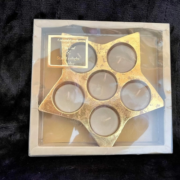 Colonial Candle of Cape Cod Star Tealight Holder 6 candles and box 7" FREE SHIP - Picture 5 of 8